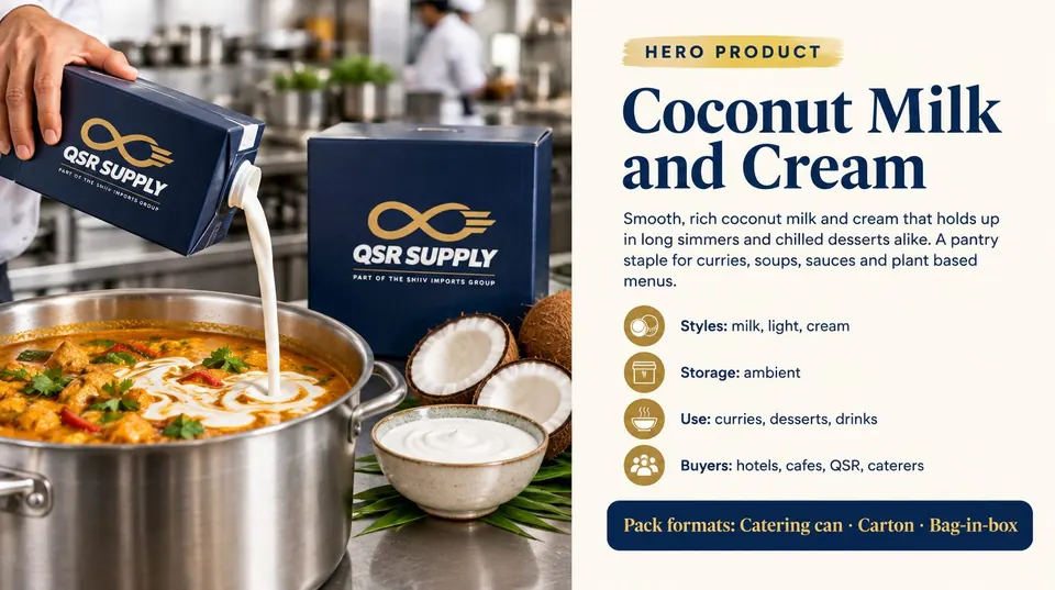 Inside page of the coconut products catalogue showing lines a buyer can brief