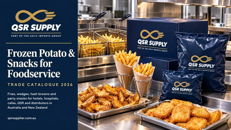 Catalogue cover with fries, wedges and hash browns for foodservice