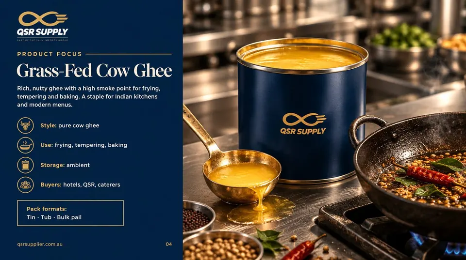 Inside page of the ghee and butter catalogue showing lines a buyer can brief