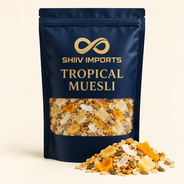 Tropical muesli pack for yoghurt pots and buffet bowls
